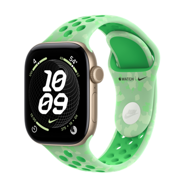 Умные часы Apple Watch Series 12 GPS + Cellular 42mm Lightgold Aluminum Case with Green Spark Nike Sport Band M/L