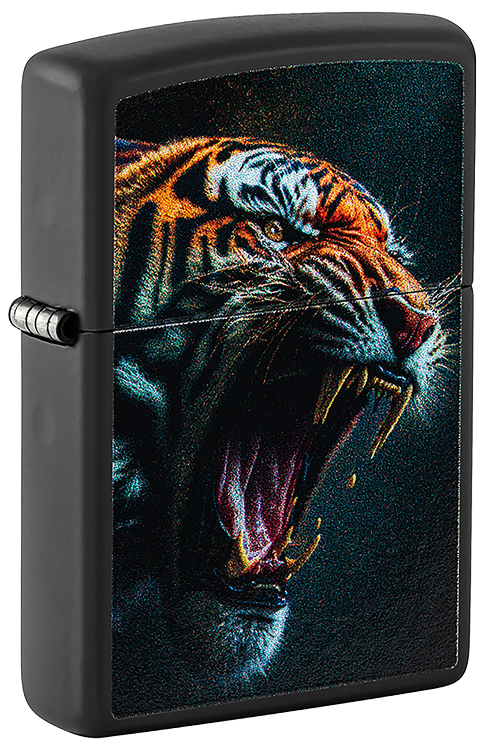 Зажигалка ZIPPO Tiger Roar Design с покрытием Black Matte, латунь/сталь, черная, 38x13x57 мм, шт