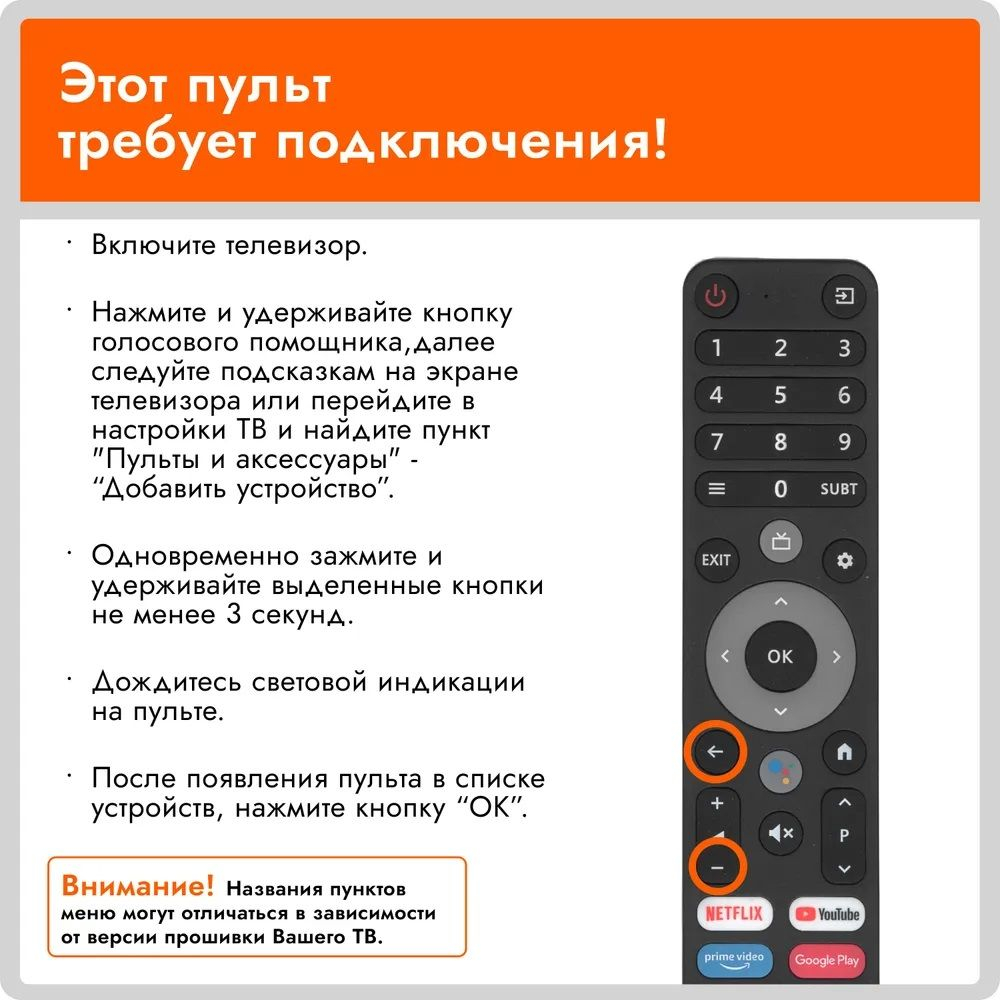 Оригинальный голосовой пульт DP-V2 для телевизоров DЕXP, Viomi и Aceline (TVD2290B)