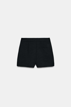 ZARA ЮБКА-ШОРТЫ С БОКОВОЙ МОЛНИЕЙ, ЧЕРНЫЙ