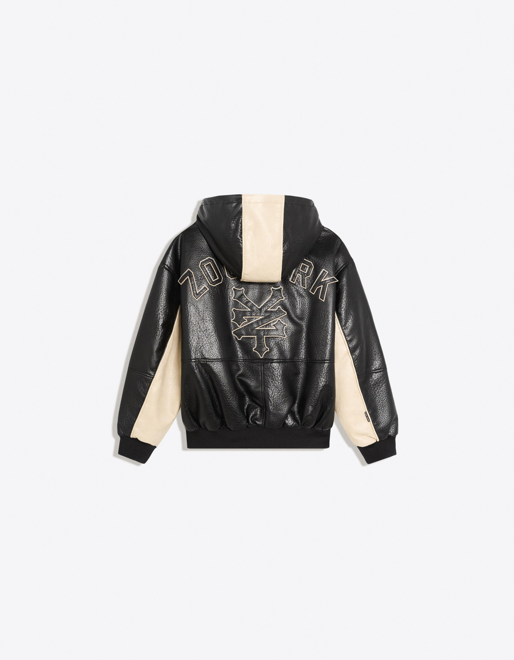 Мужская куртка из искусственной кожи с капюшоном ZOO YORK X BERSHKA - BERSHKA