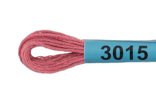 Мулине Gamma 100% хлопок, цв.3015 т.грязно-розовый, 24 мотка по 8 метров