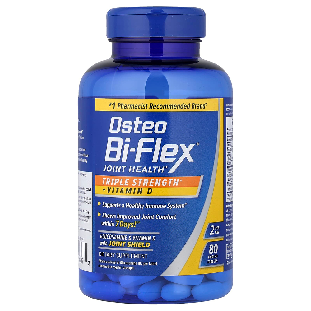 Osteo Bi-Flex, добавка для здоровья суставов, тройной концентрации, с витамином D, 80 таблеток, покрытых оболочкой