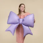 Шар (39''/99 см) Фигура, Бант, Сиреневый, Сатин, 1 шт. в уп.