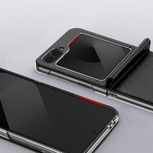 Чехол из кожи черного цвета от Dux Ducis для Samsung Flip 6, Flip 7 FE (W25), серия Bril Series Case