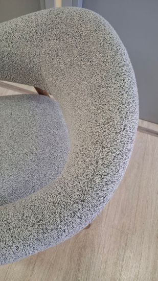 Cтул Comfy 5 с подлокотниками, серая ткань, ножки орех