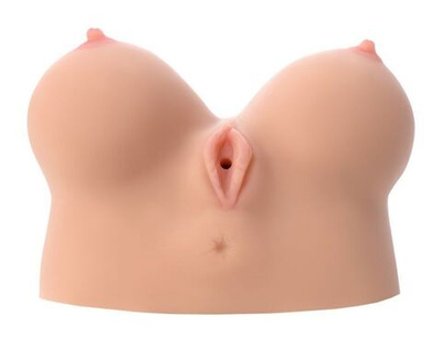 Полуторс Juliana Breast в виде груди с вибровагиной (Цвет: телесный)