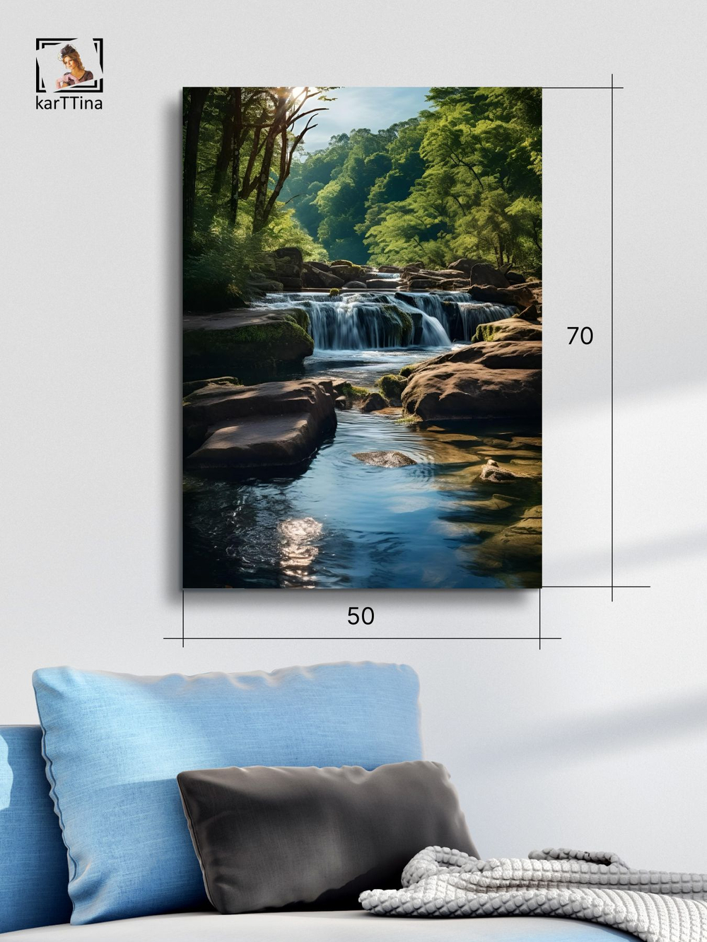 Картина Танец лазури на стену 50x70см 1шт.