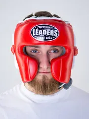 Шлем боксерский LEADERS LS MEX RD/WH (красный/белый)