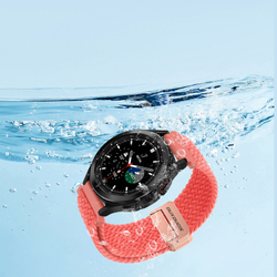 Эластичный ремешок красного цвета (Guava) от Dux Ducis для смарт часов Samsung Galaxy Watch 45 и 46мм (размер крепления 22мм), серия Strap (Mixture Pro Series)