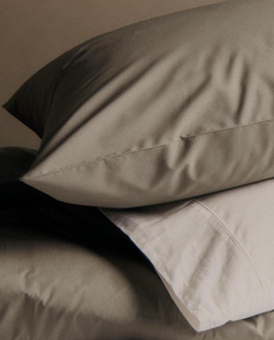 ZARA HOME (300 НИТЕЙ) НАВОЛОЧКА ИЗ ХЛОПКА ПЕРКАЛЬ, ТЕМНО-СЕРЫЙ
