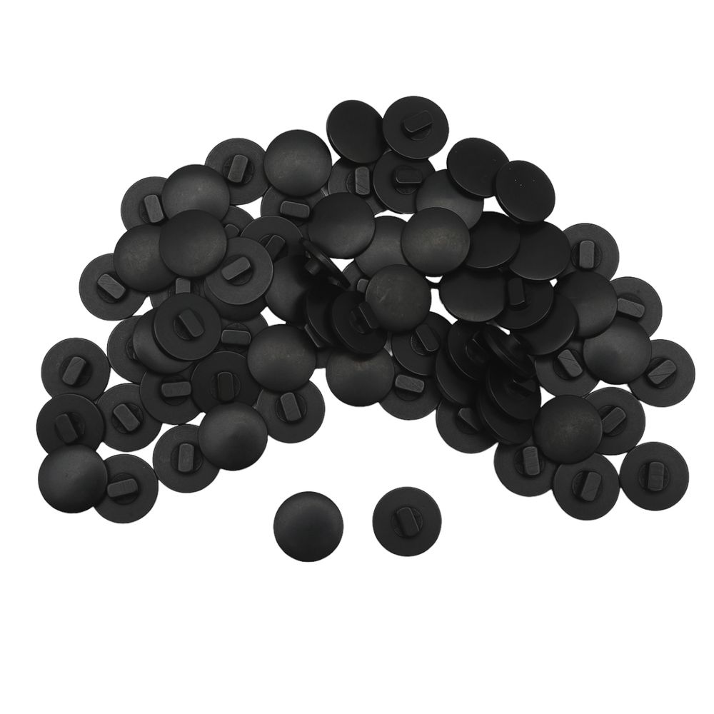 Пуговицы на ножке 24L=15 мм, (Black (черный)) NE68, 72 шт