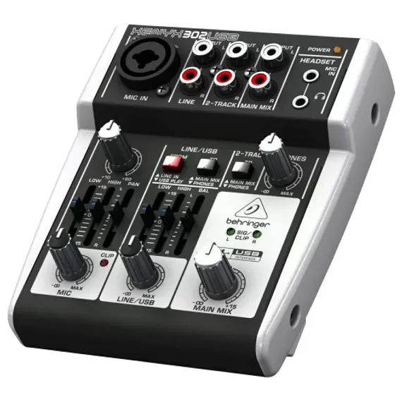 Behringer 302USB -  5-вход. микшерный пульт, с микрофонными предусилит. XENYX, USB/аудио интерфейсом
