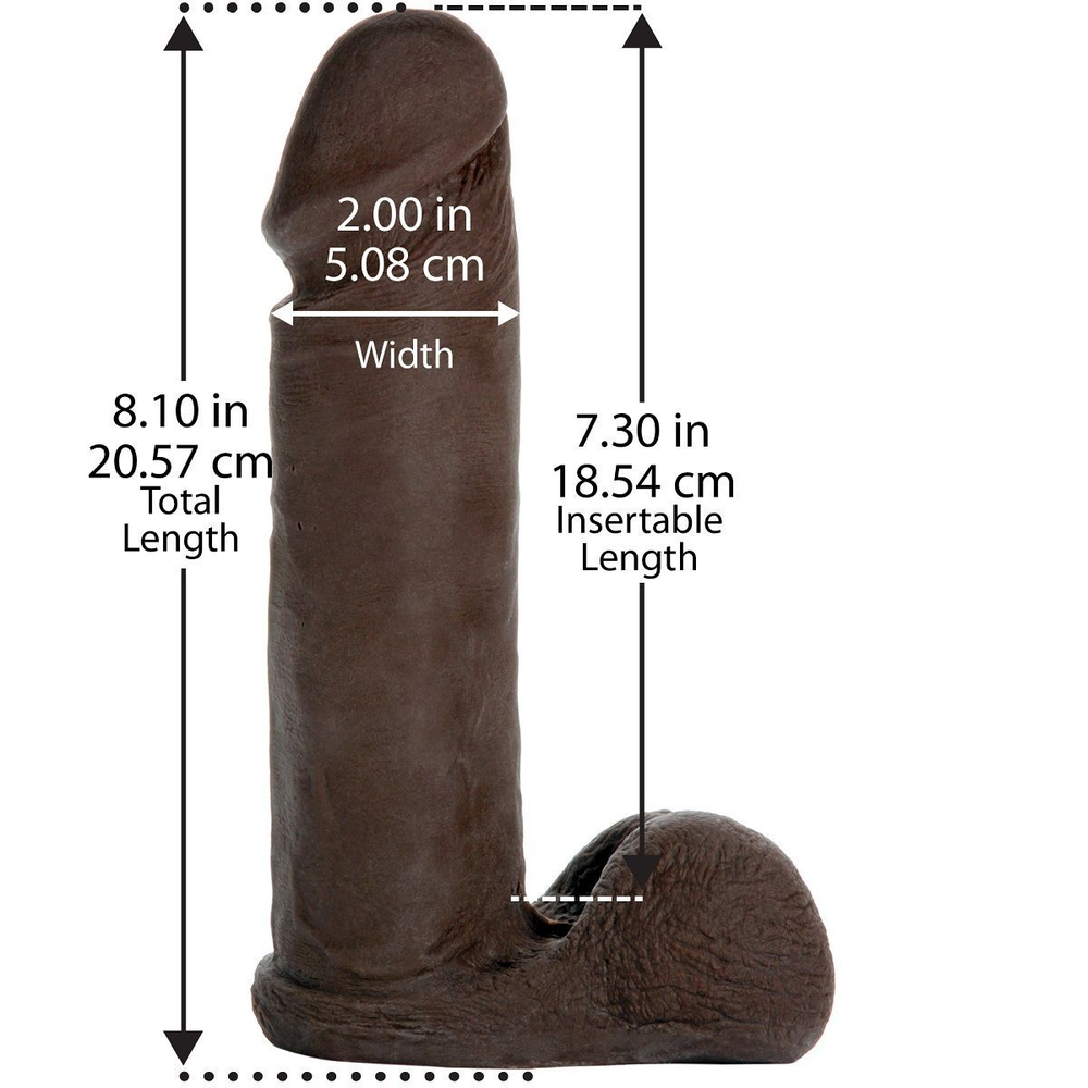 Насадка-реалистик Vac-U-Lock 8 ULTRASKYN Cock - 20,6 см. (Цвет: коричневый)