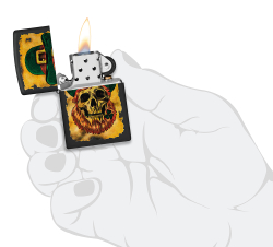 Зажигалка ZIPPO Lucky Map с покрытием Black Matte, латунь/сталь, черная, 38x13x57 мм, шт