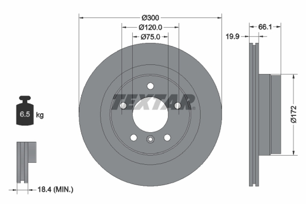 TEXTAR - 92133003-TET - Brake Disc
