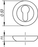 Накладка под цилиндр ET.R.RM54 (ET RM) ABG-6 зелёная бронза