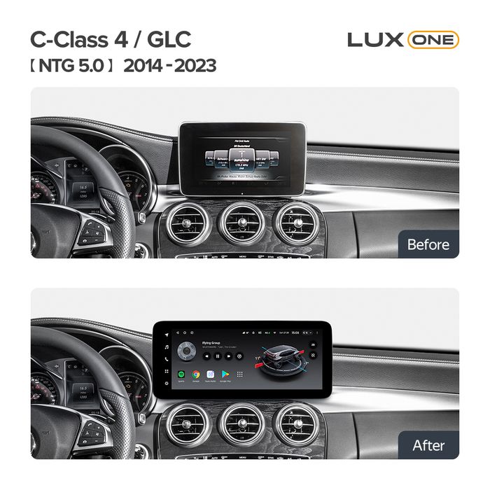 Магнитола для Mercedes-Benz C-класс W205 2014-2018 NTG 5.0 - FarCar MB1006 монитор 12.3" на Android 13, Быстрая, CarPlay, 4G SIM-слот