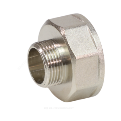 Переход латунь никель Ду 20х15 (3/4"х1/2") ВР/НР VALFEX VF.592.N.034.012