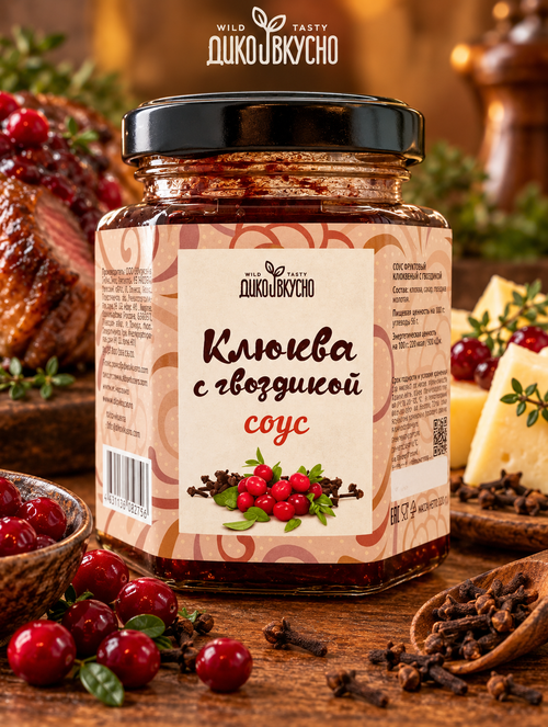 Соус Клюква с гвоздикой / 200гр / стеклобанка/ ТМ Дико Вкусно
