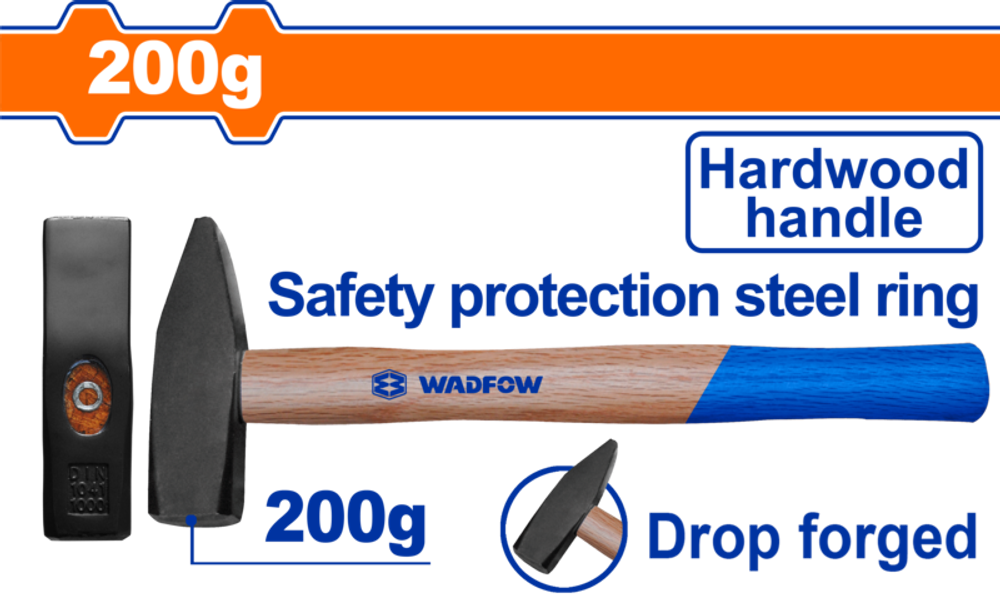 Молоток слесарный 200 гр (6/48) WADFOW WMB1302