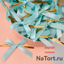 Твист лента с бантиком (голубой, 8 см) 50 шт