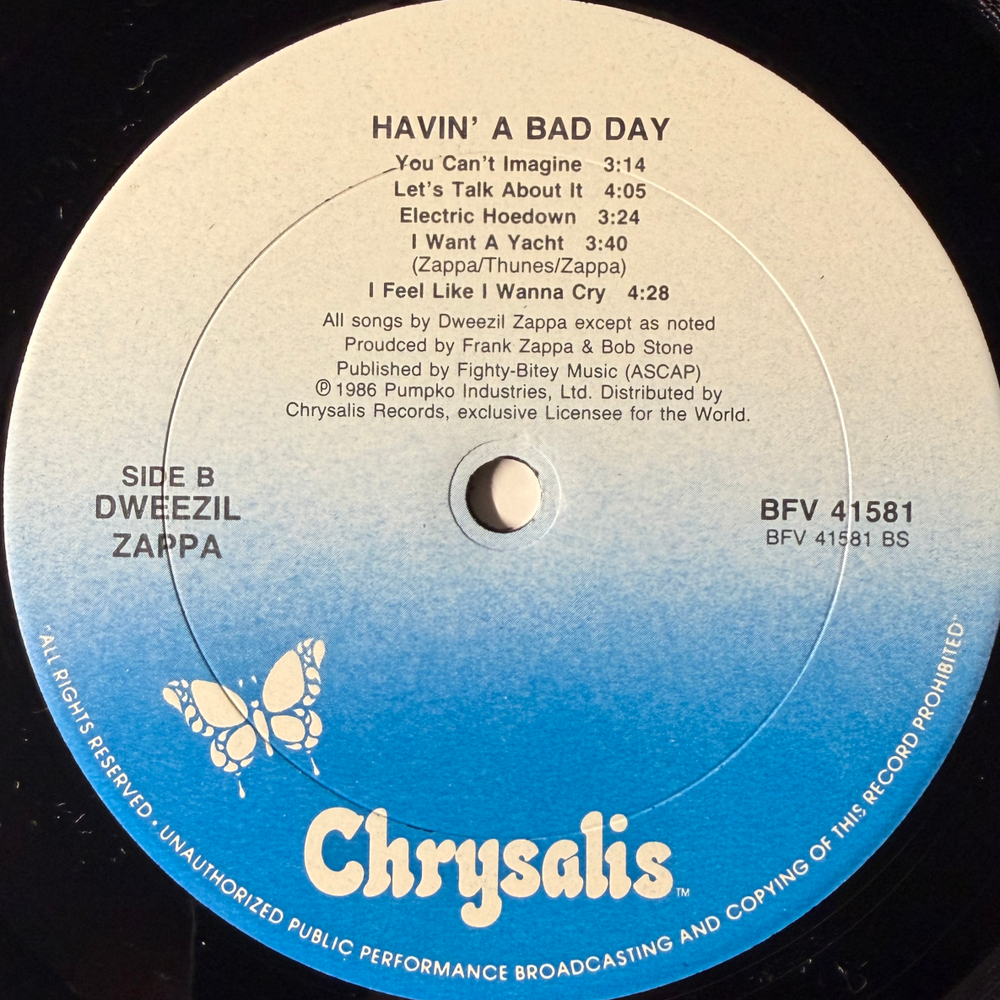 Dweezil Zappa – Havin' A Bad Day (США 1986г.)Т