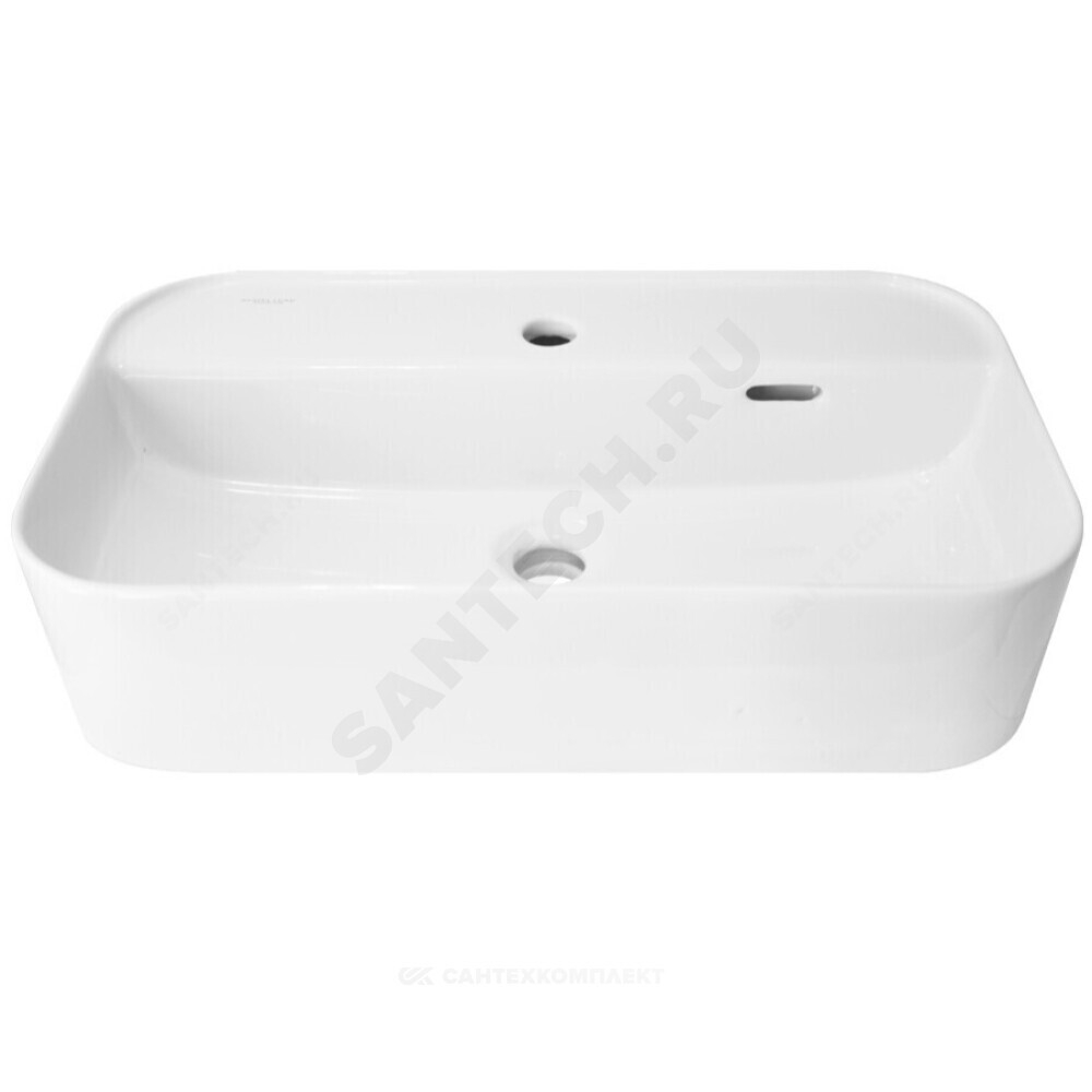 Умывальник мебельный Infinity Shelf 60 1 отверстие под смеситель по центру белый Sanita Luxe INF60SLWB01SH