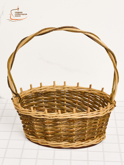 Корзинка овальная подарочная, набор 4 штуки, арт. O270GR/4, 27х19х10 см, высота с ручкой 34 см