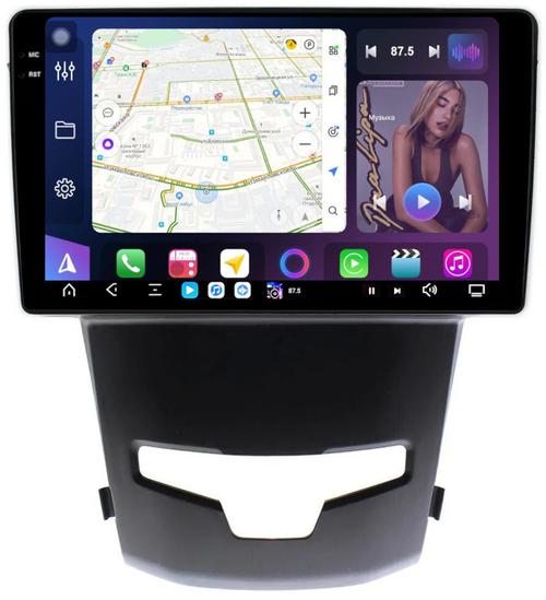 Магнитола для SsangYong Actyon 2 2013-2021 - FarCar S500-TS20 монитор 9.5" 2K QLED на Android 14, Быстрейшая, CarPlay, 4G SIM-слот