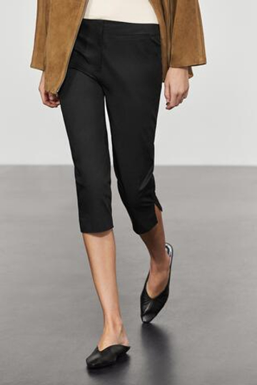 Massimo Dutti Капри из смесовой хлопковой ткани, черный
