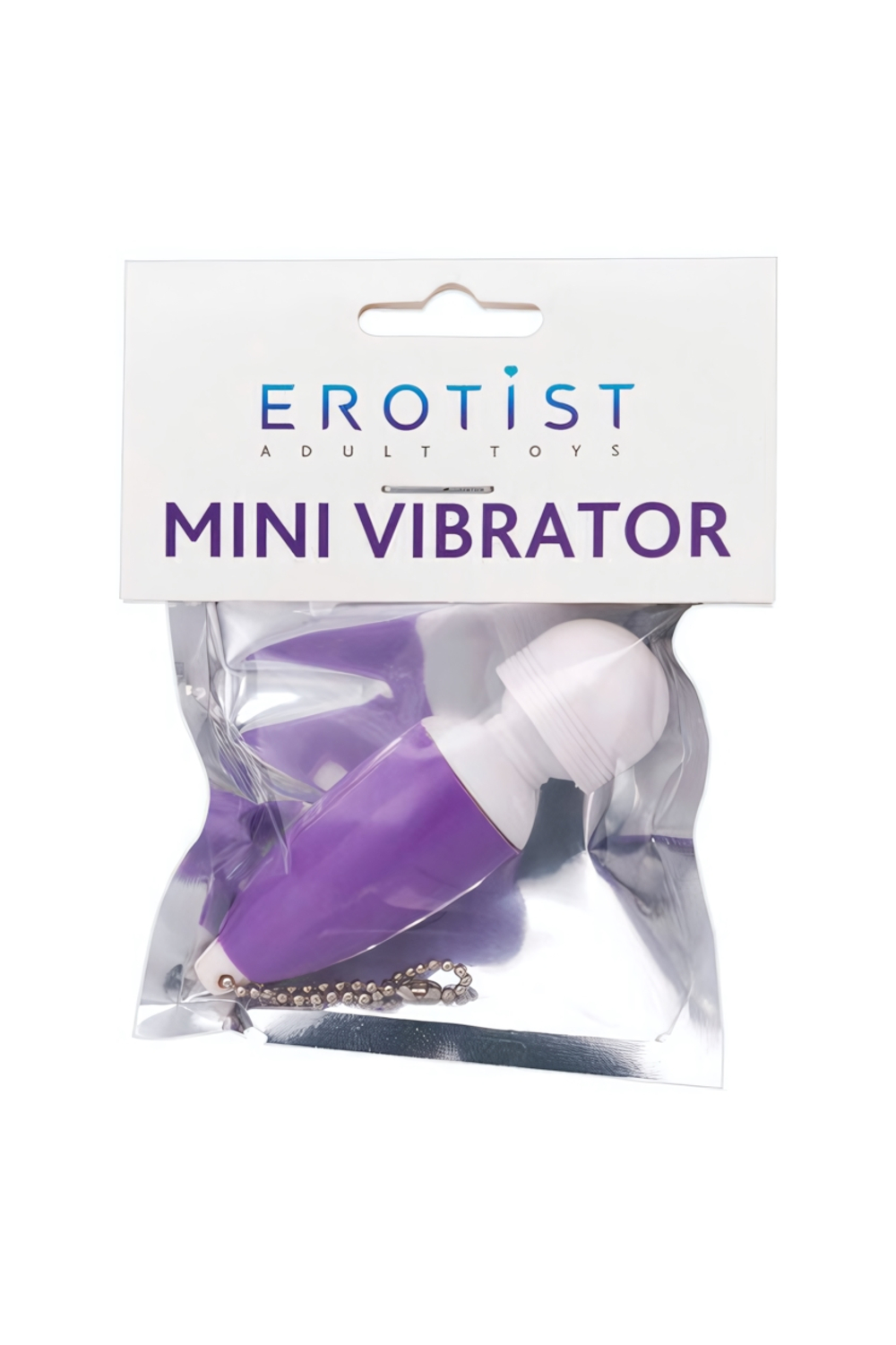 Мини вибратор-брелок Erotist (1 режим вибрации) (Цвет: фиолетовый с белым)