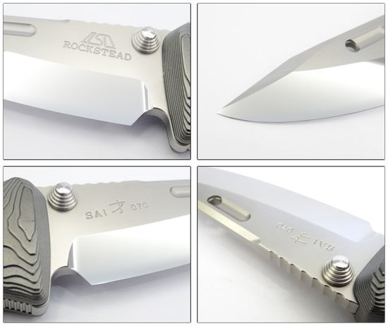 Премиальный японский нож Rockstead SAI-ZDP (BK) 67 HRC - рукоять фрез. титан, сталь ZDP-189