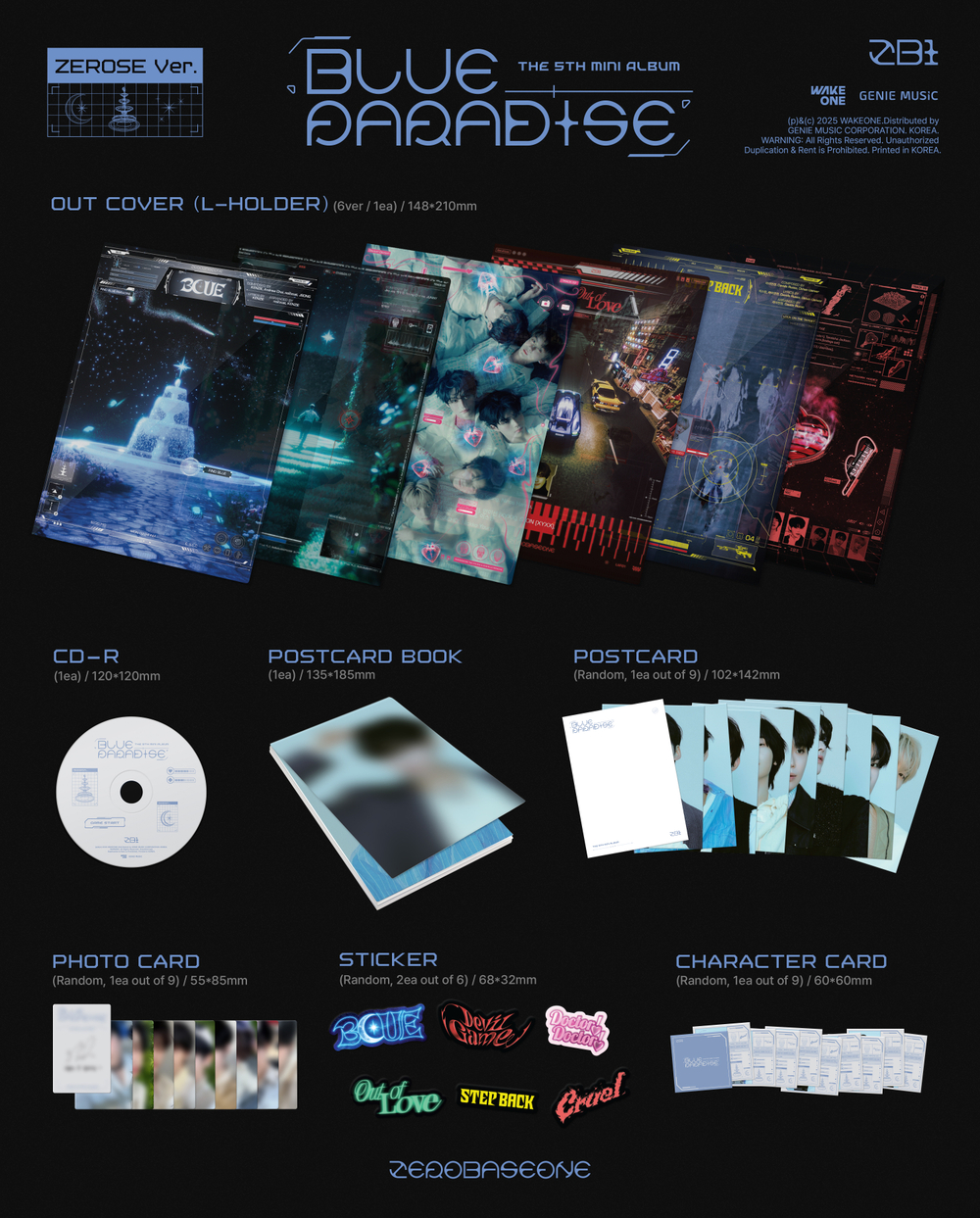 Альбом ZEROBASEONE - 5th Mini Album [BLUE PARADISE] (ZEROSE Ver.)