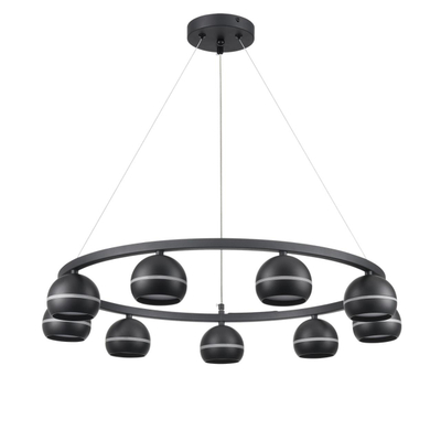 8242/9 COMFI LN26 245 черный металл Светильник подвесной LED GX53 8*7W 220V LUAZANA