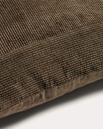 Чехол для подушки Seliria из коричневого вельвета с вышивкой, 50 x 50 см
