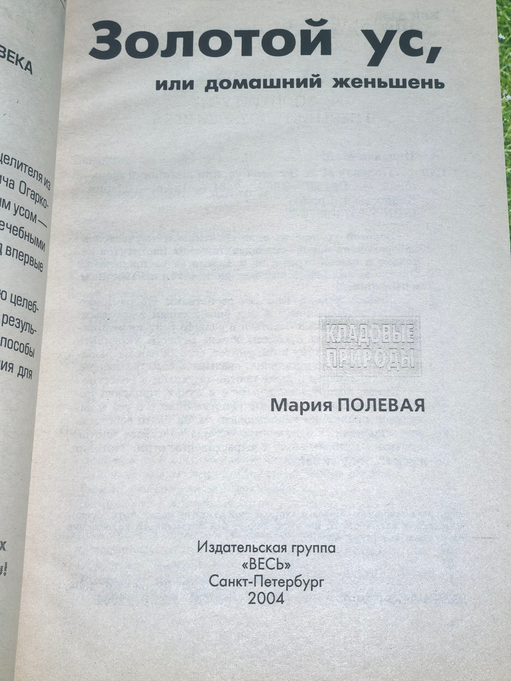 Книга "Золотой ус или домашний женьшень"