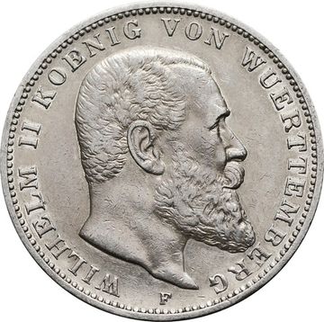 3 марки 1909 Германская империя F, Вюртемберг