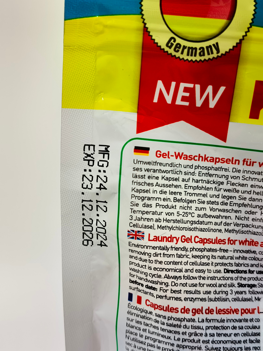 Капсулы для стирки Kulmex Universal/White с энзимами, 20 капсул (Германия)