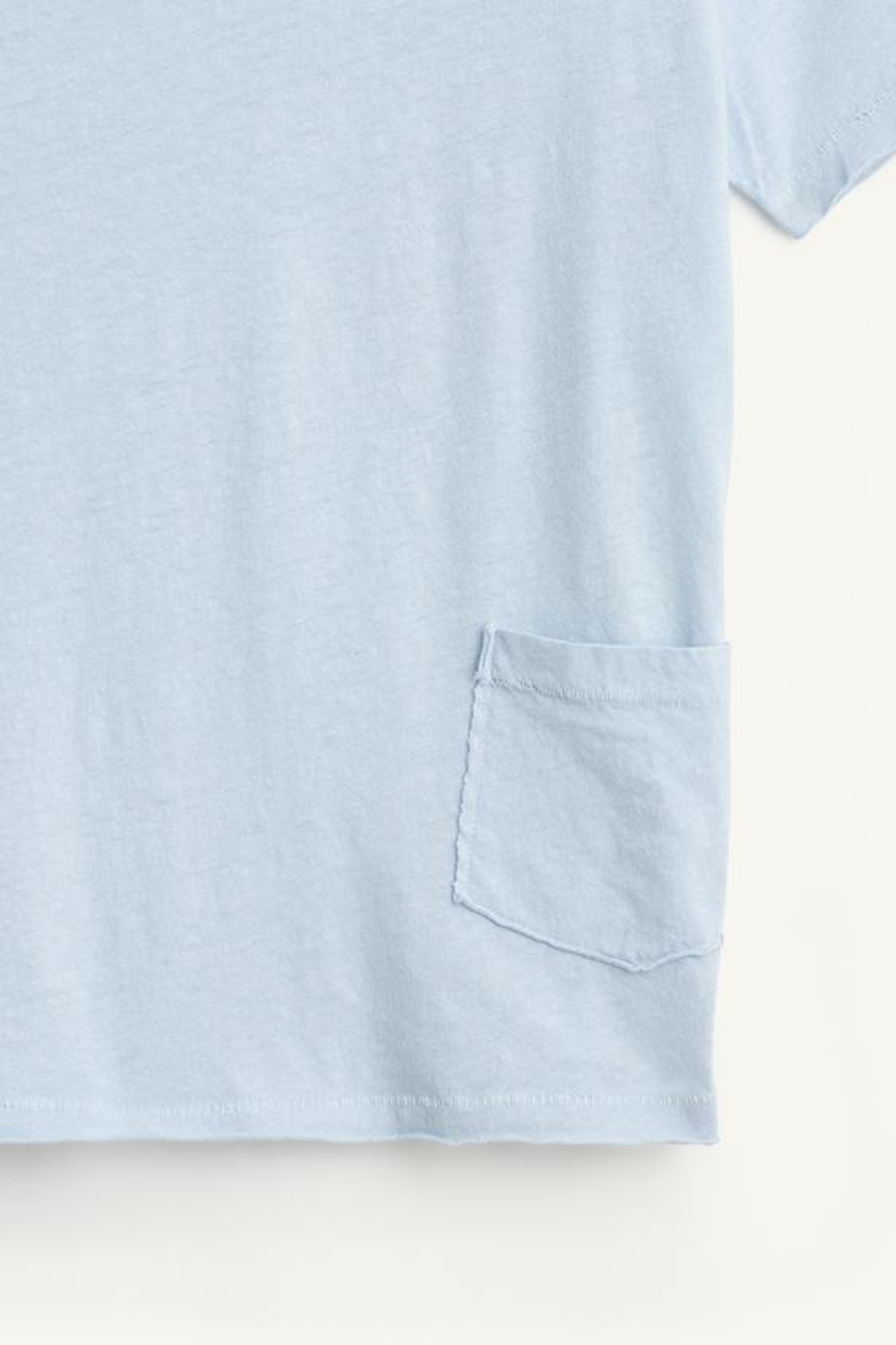 ZARA ФУТБОЛКА ИЗ СМЕСИ ХЛОПКА И ЛЬНА, ПАСТЕЛЬНО-ГОЛУБОЙ