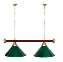 Лампа STARTBILLIARDS 2 пл. (плафоны медь,штанга зеленая,фурнитура золото)