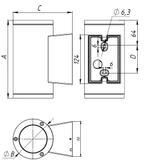 Светильник JIMMY LED 12W D30 840 BL 198х102х152мм  СТ