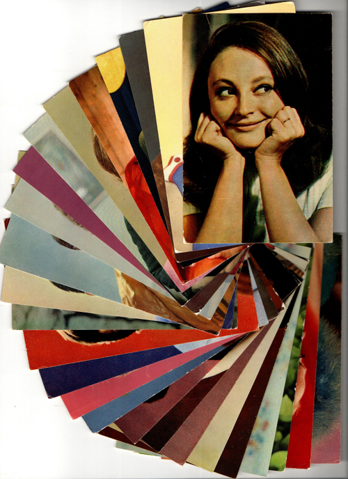 №66 Открытки Артисты и актёры СССР 1970–1980-е г. 25 штук. Цветные, чистые, без повторов