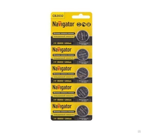 Элемент питания Navigator CR2032-BP5