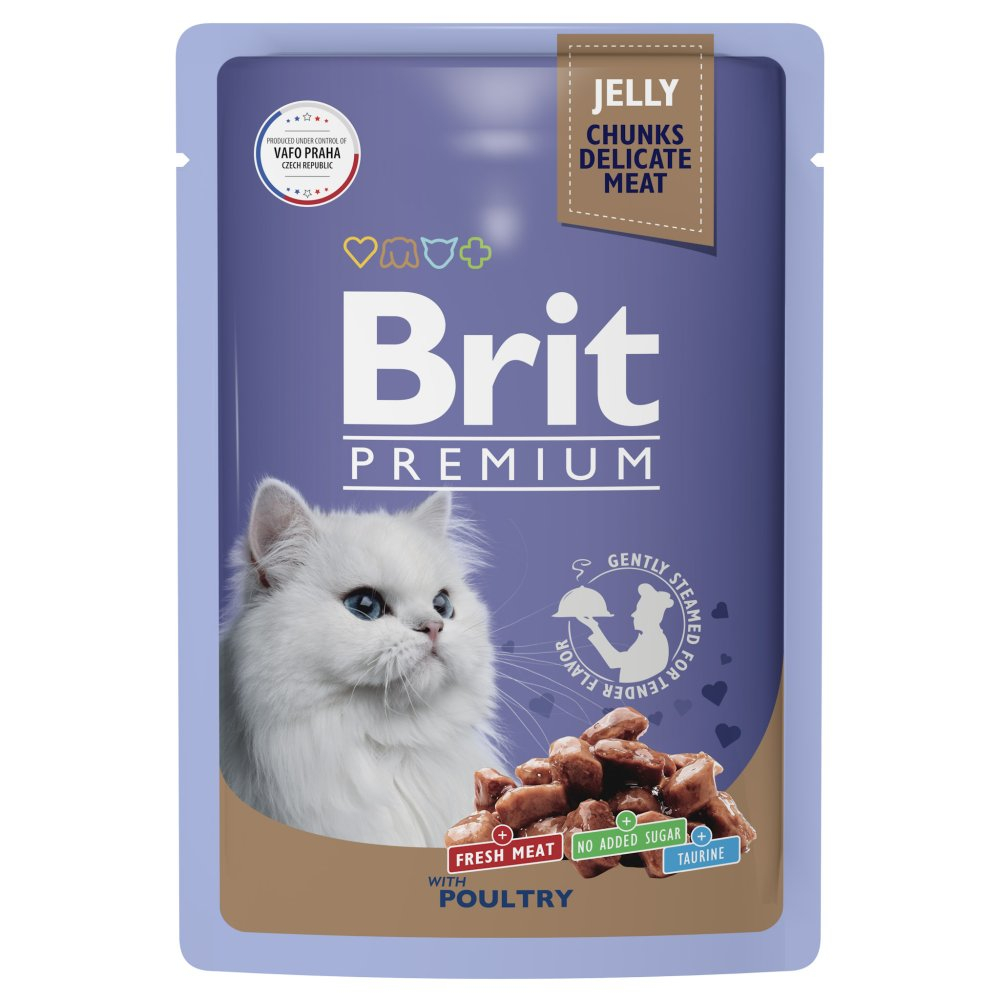 Brit Premium ассорти из птицы в желе пауч для кошек 85 г