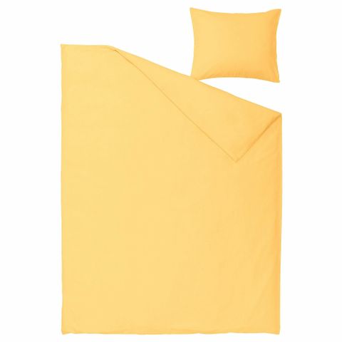 Комплект постельного белья IKEA NATTSVARMARE (НАТТСВАРМАРЕ), Односпальный, Желтый, 150x200, 50x80 см