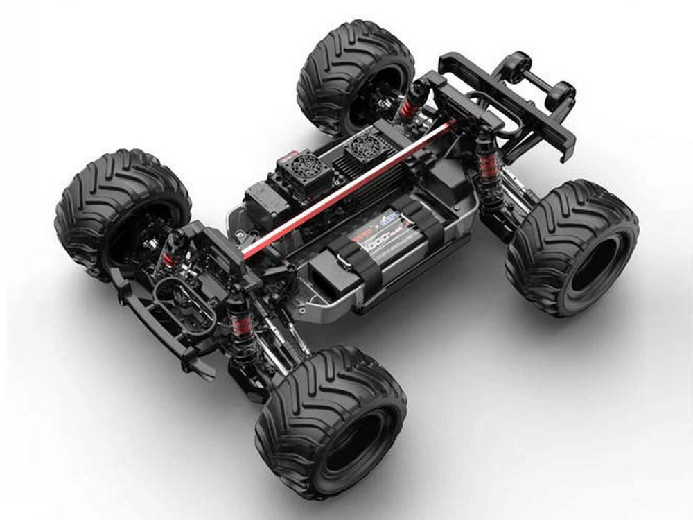 Радиоуправляемая модель монстра MJX (#10210) красный MJX Hyper Go Brushless 4WD RTR 1/10 2.4G ВЕРИСЯ DC ! - 3S 5000mah + зарядка уже в комплекте