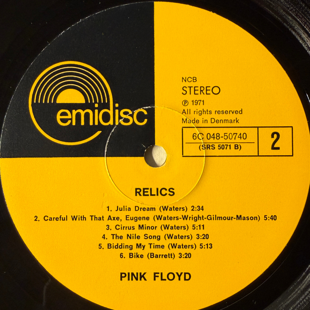 Pink Floyd ‎– Relics (Дания 1971г.)