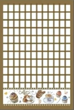 Полотенце кухонное «Клетка - Сладости» 40*57 см, цвет кофе с молоком, микрофибра 200 гр/м2