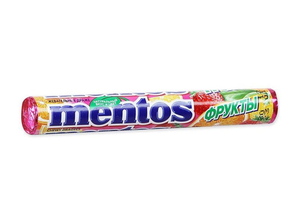 Драже жевательное MENTOS Фрукты 37,5г